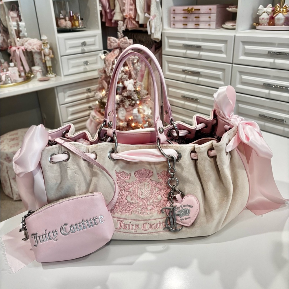 Juicy Couture Pink and Cream Shoulder Bag